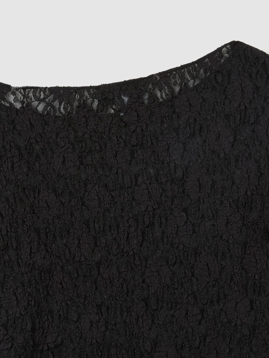 Maglia a maniche lunghe in pizzo nera regular fit con scollo a barca_5
