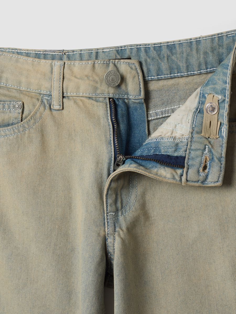 Jeans grigi wide leg in puro cotone per ragazza_2