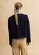 Blue viscose blend blazer in regular fit with gold buttons_3