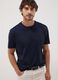 Blue pure cotton short-sleeve T-shirt_0