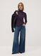 Purple pure cotton long-sleeve crew-neck top_1
