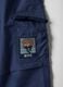 Children's regular fit blue pure cotton cargo trousers_3