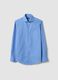 Light Blue Slim-Fit Cotton-Blend Shirt with Cutaway Collar_4