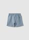 Sky blue pure cotton shorts for boys with regular fit and car design_1