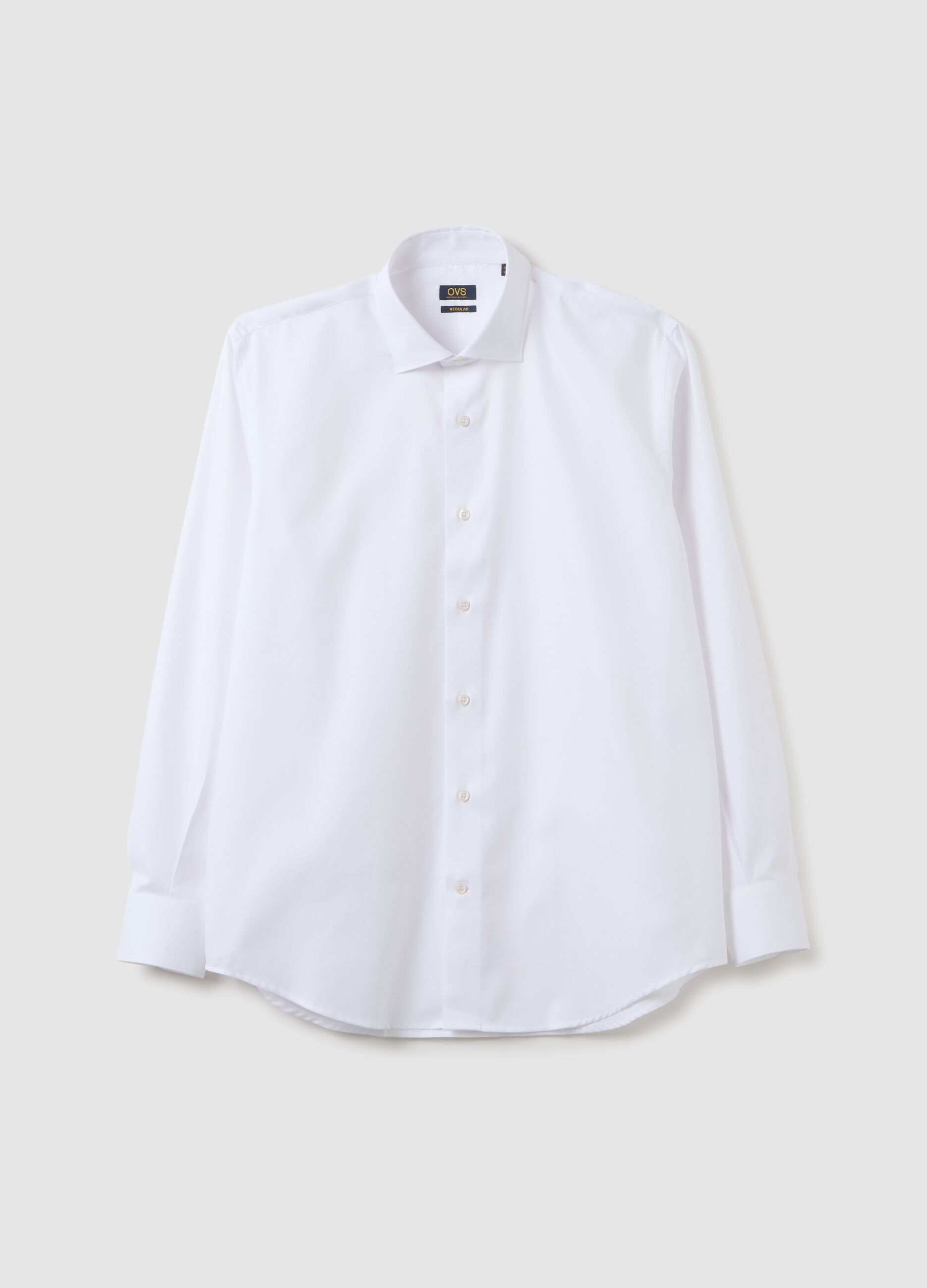 Camicia in puro cotone bianca regular fit easy iron