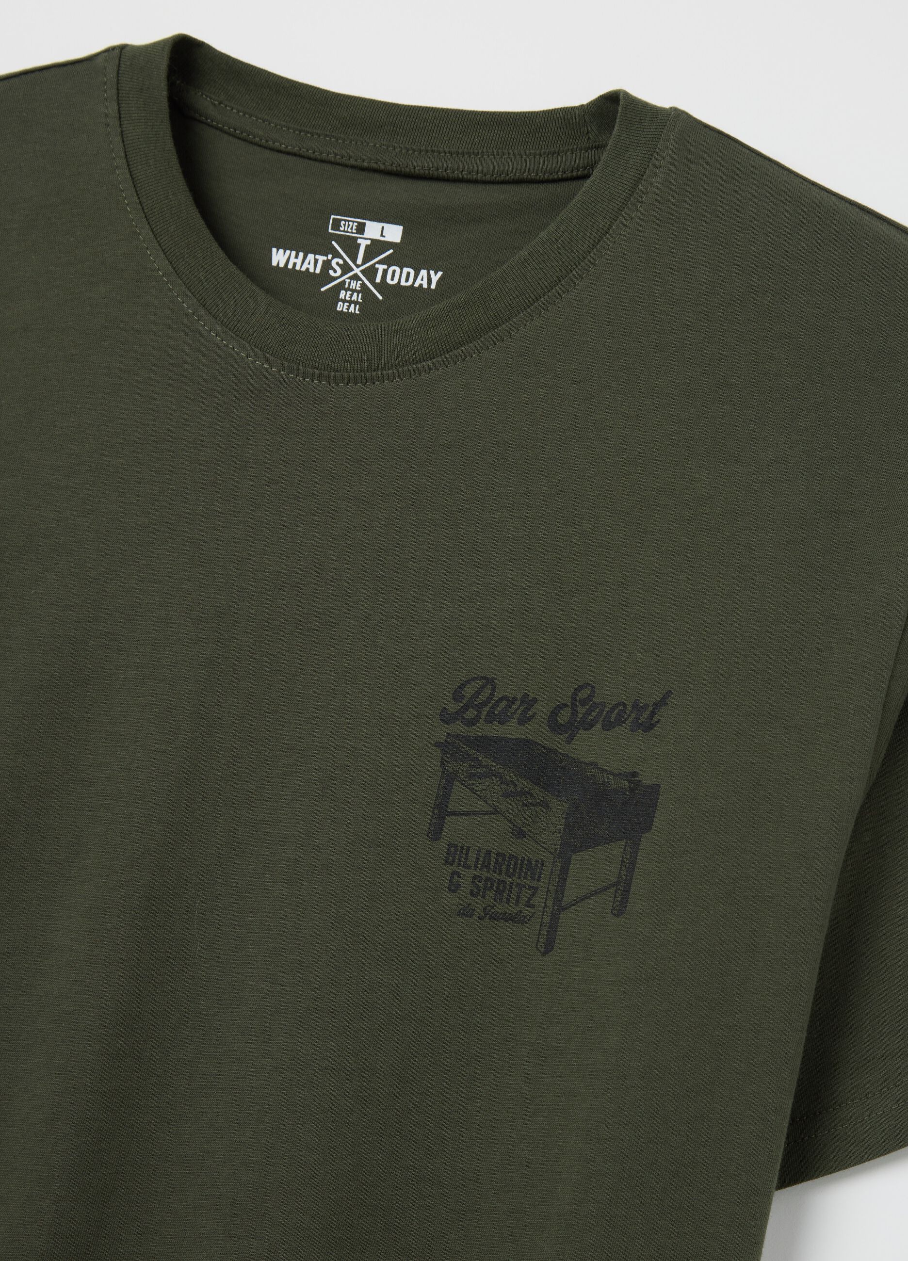 Cotton T-shirt with table football print