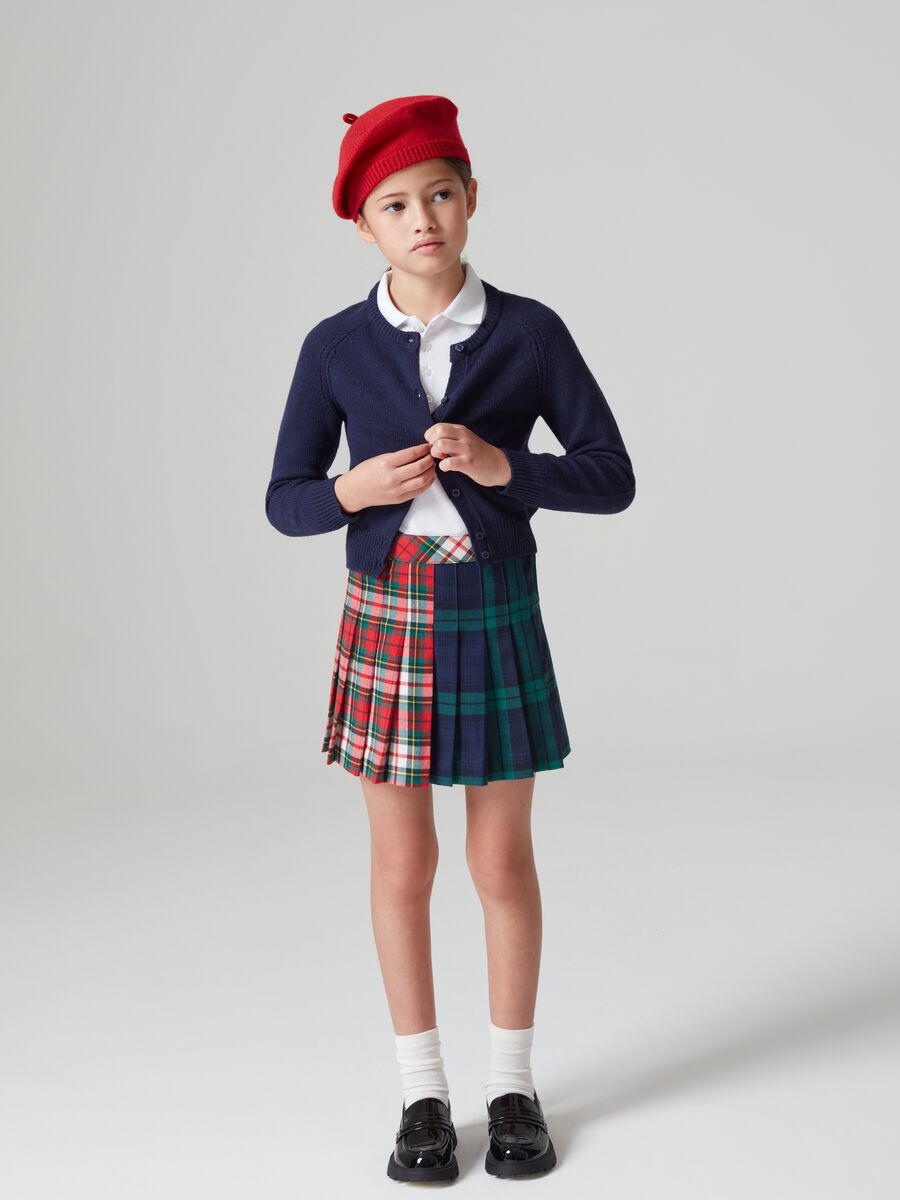 Minigonna tartan a pieghe _0