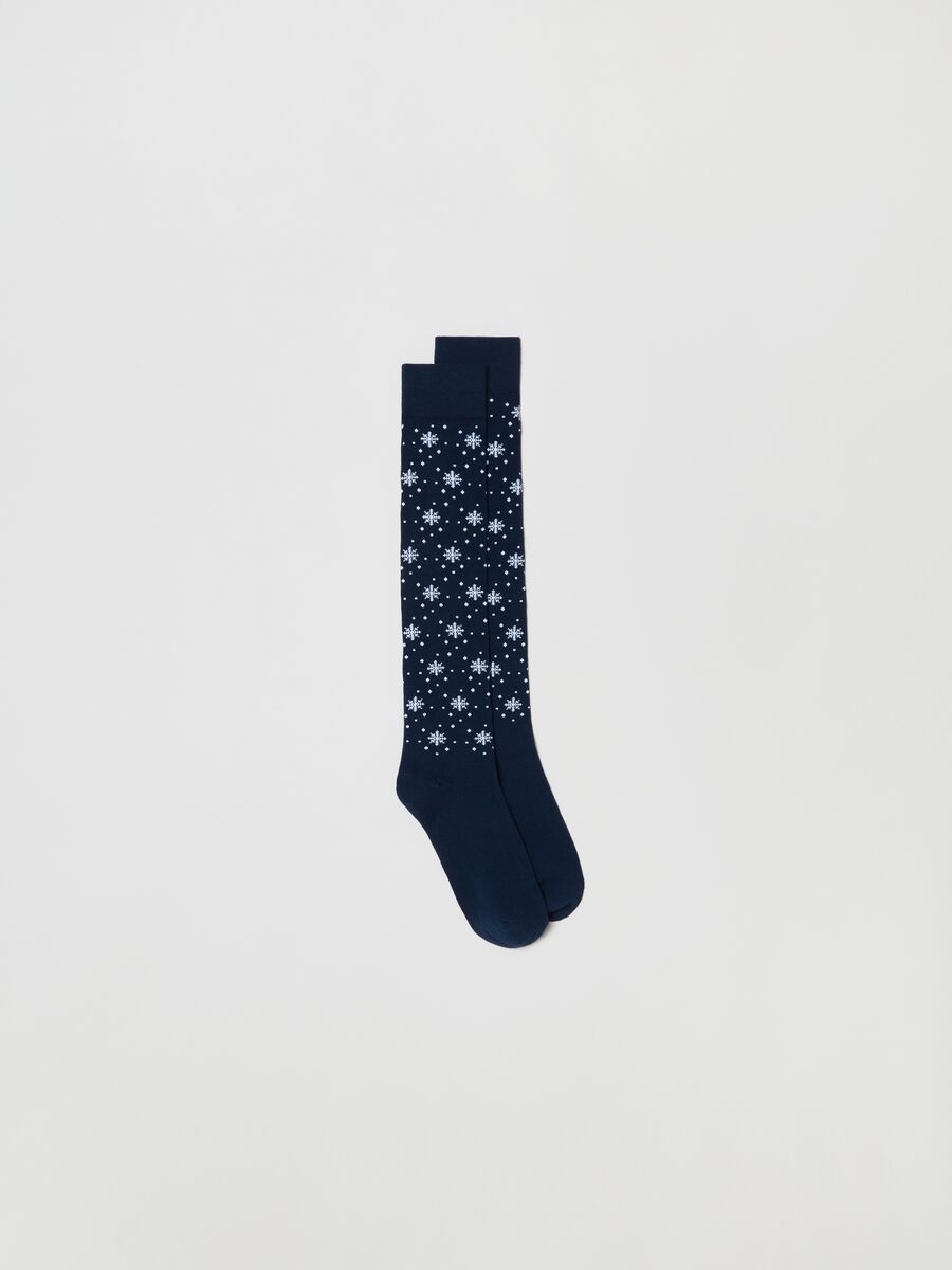 Set cinque calze lunghe con disegno jacquard_1