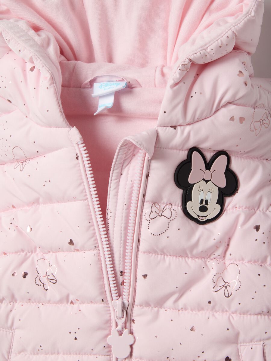 Pink regular fit mix gilet with zip and hood for girls_2