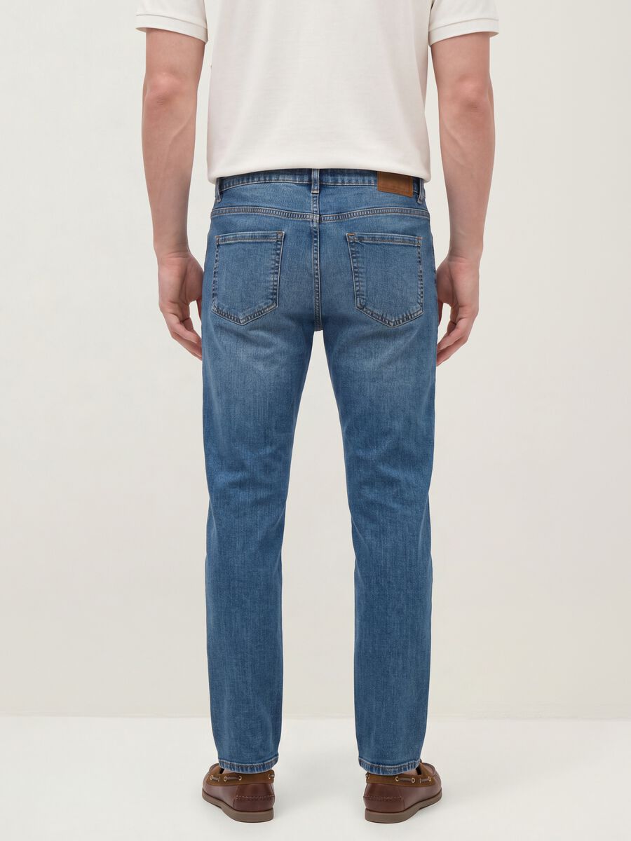 Blue denim jeans in stretch cotton, regular fit_3