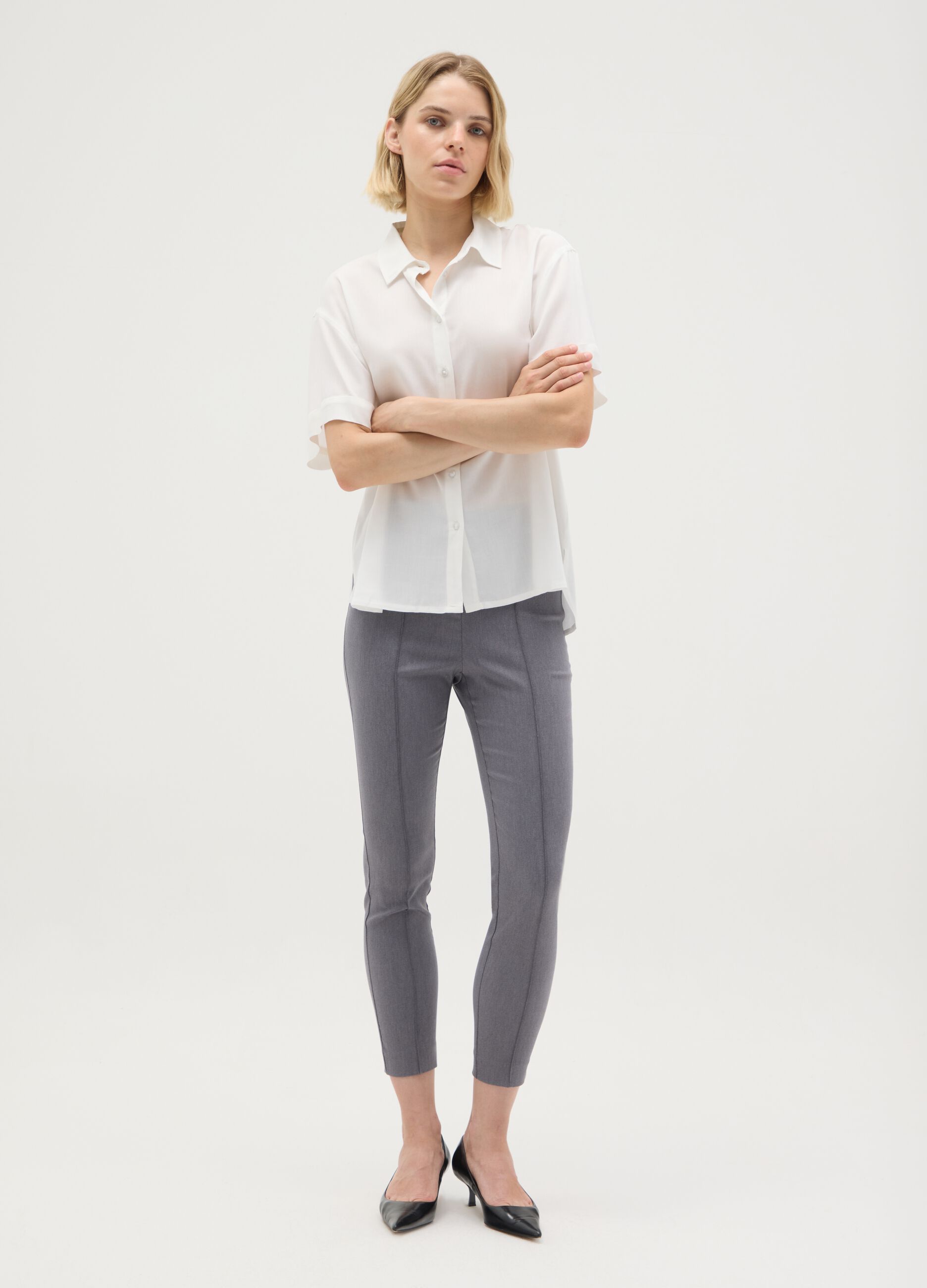 Women's Grey Regular Fit Trousers