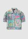 Girl's multicolour pure cotton shirt with floral pattern_0