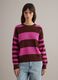 Multicoloured striped crew neck sweater in regular fit cotton blend_2