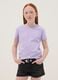 T-shirt in puro cotone viola da ragazza regular fit_0