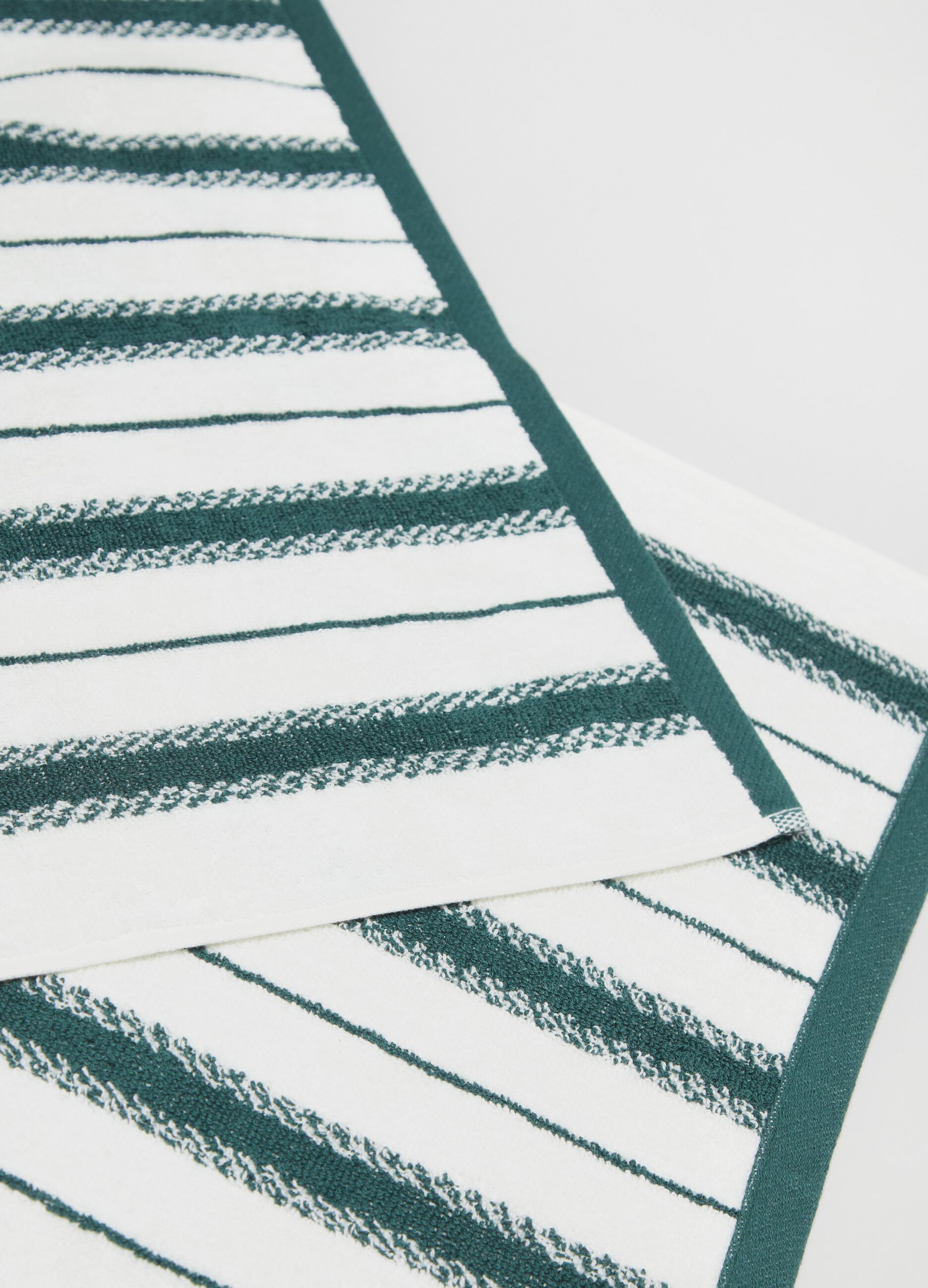 Asciugamano viso 50x90 stripes verde scuro_2