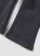Black flared leggings in stretchy organic cotton blend with heart print for baby girl_3