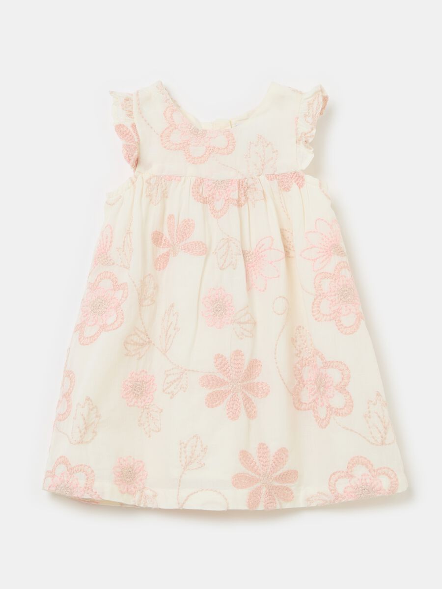 Cotton dress with floral embroidery_0