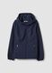 Blue waterproof jacket regular fit with zip and hood_4