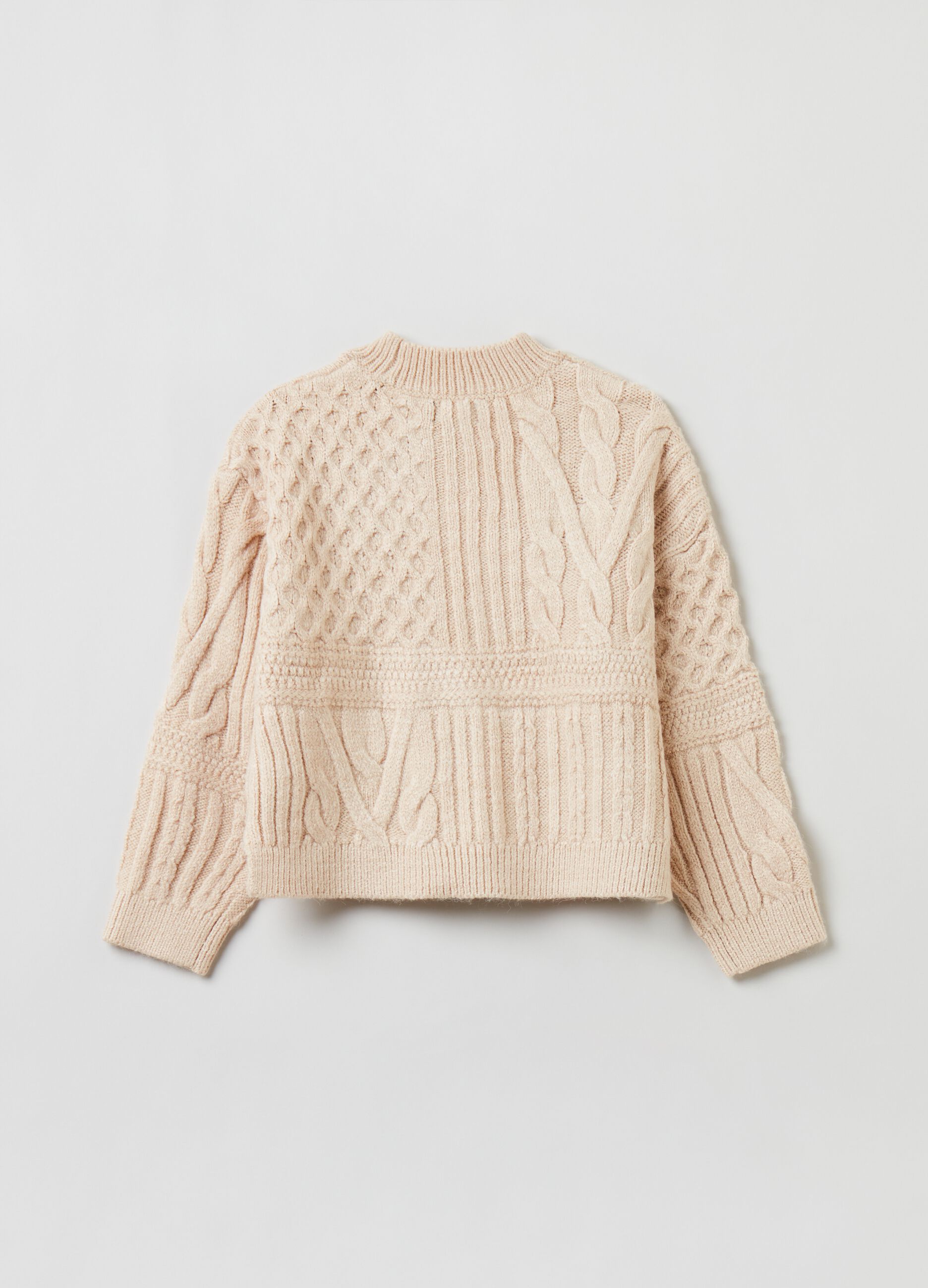 Pullover cropped con motivo a trecce_1