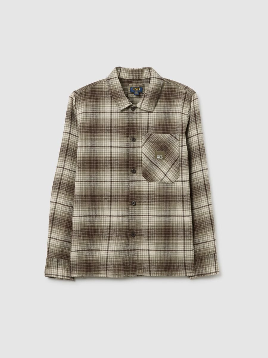 Camicia a quadri multicolor da ragazzo in puro cotone regular fit_0