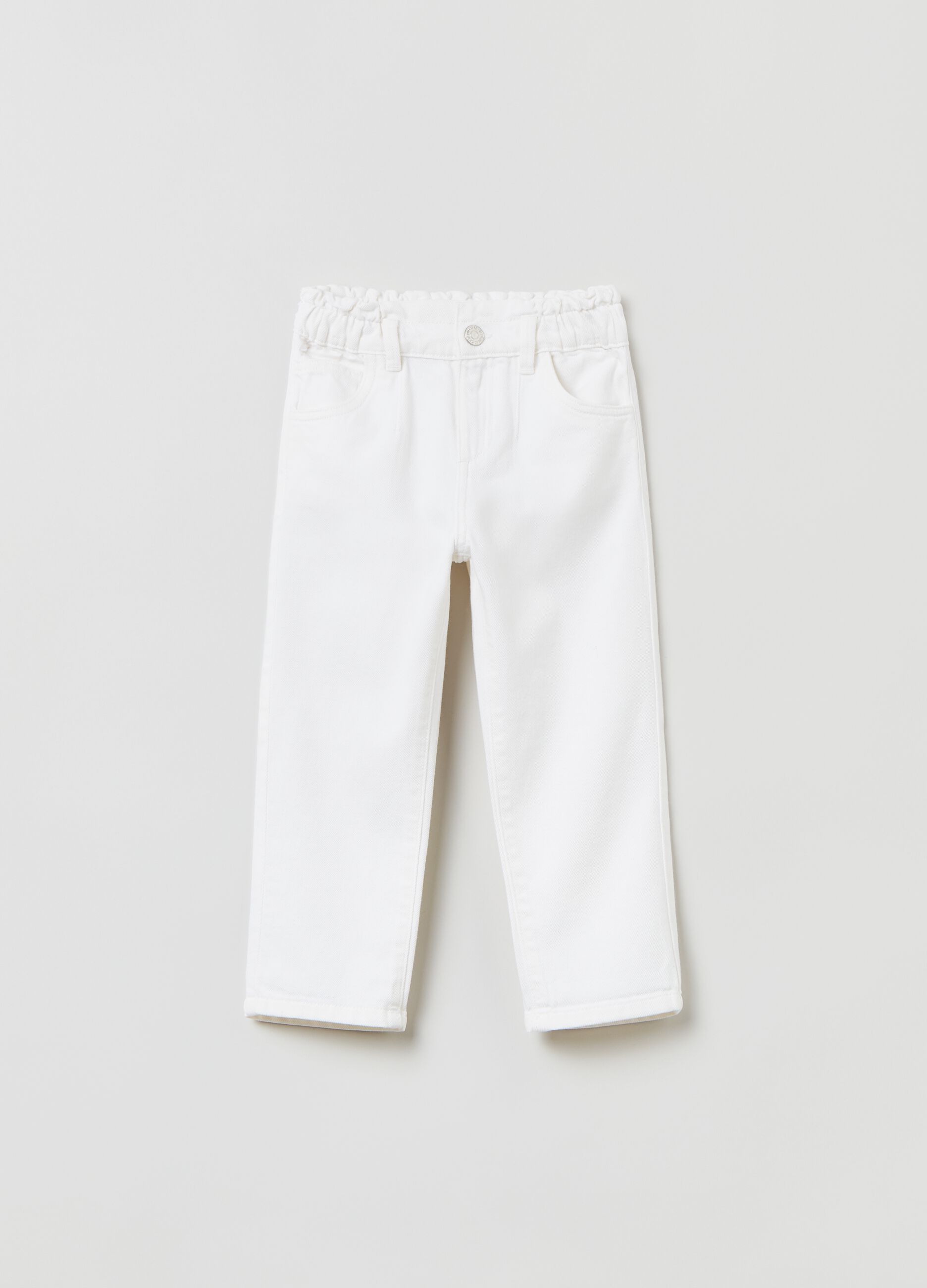 Paper bag trousers in cotton