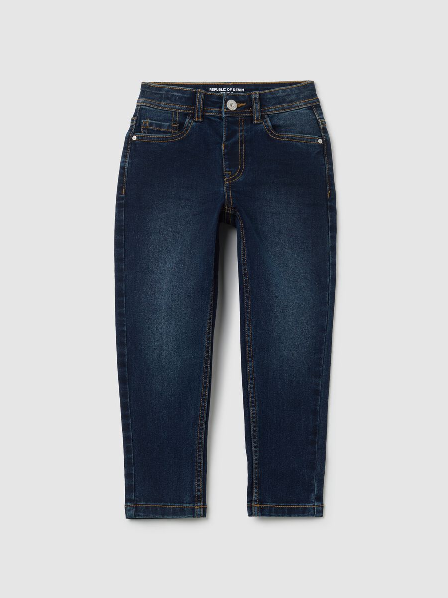 Children's regular fit blue denim jeans_0