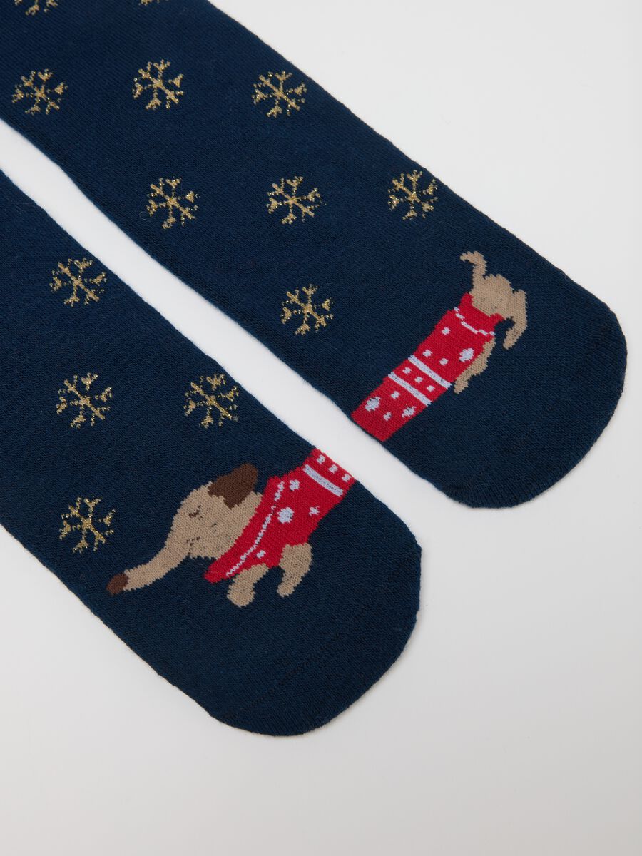 Blue Christmas Cotton Blend Socks_2