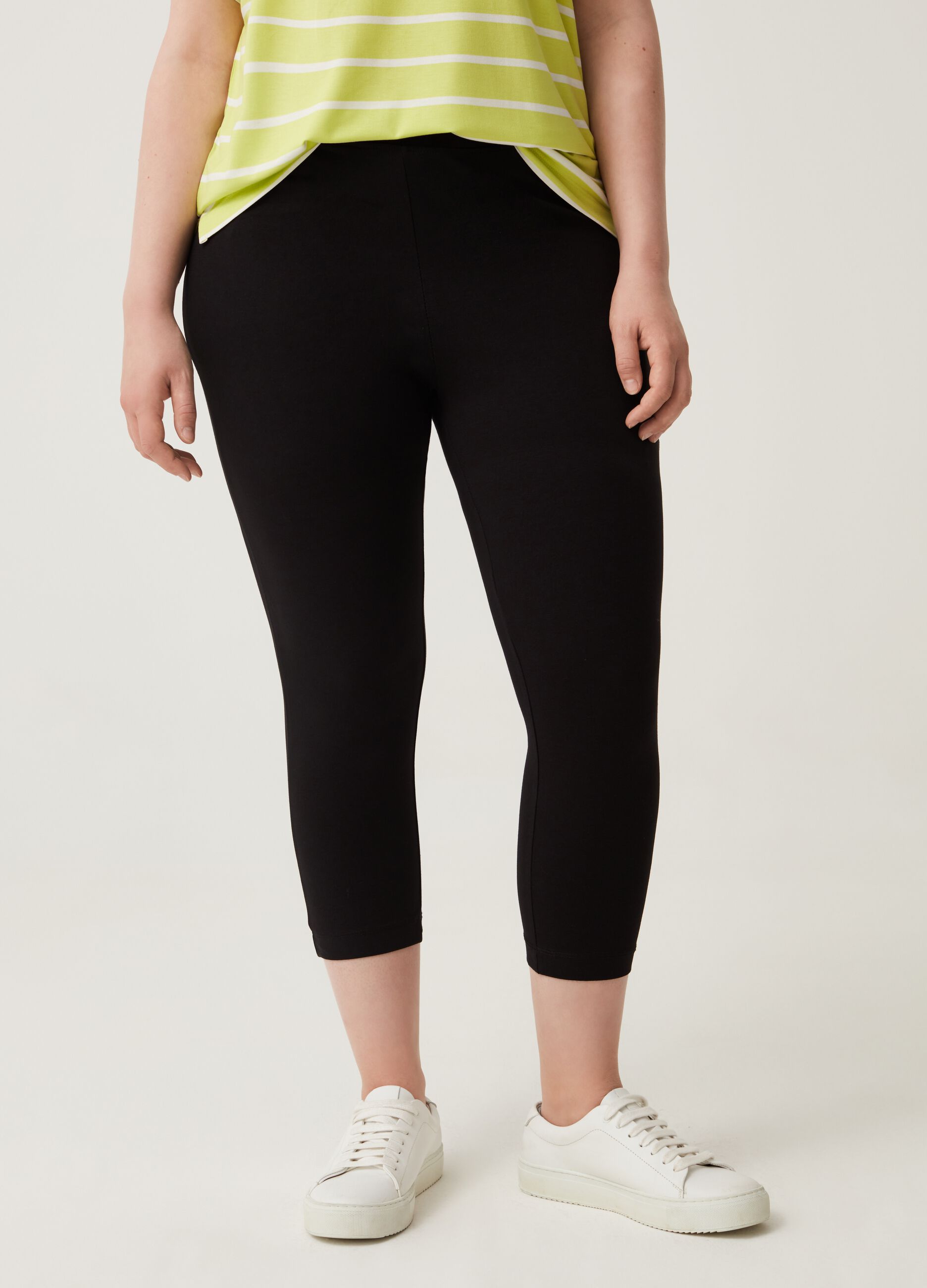 Leggings crop in cotone stretch Curvy MYA_1