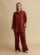 Long oversized pure red linen shirt_0