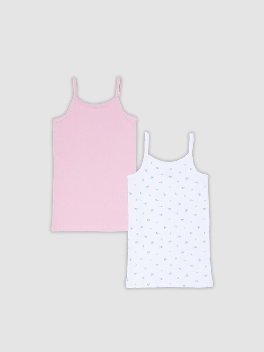 Bipack di canottiere rosa in cotone organico regular fit per bambina_1