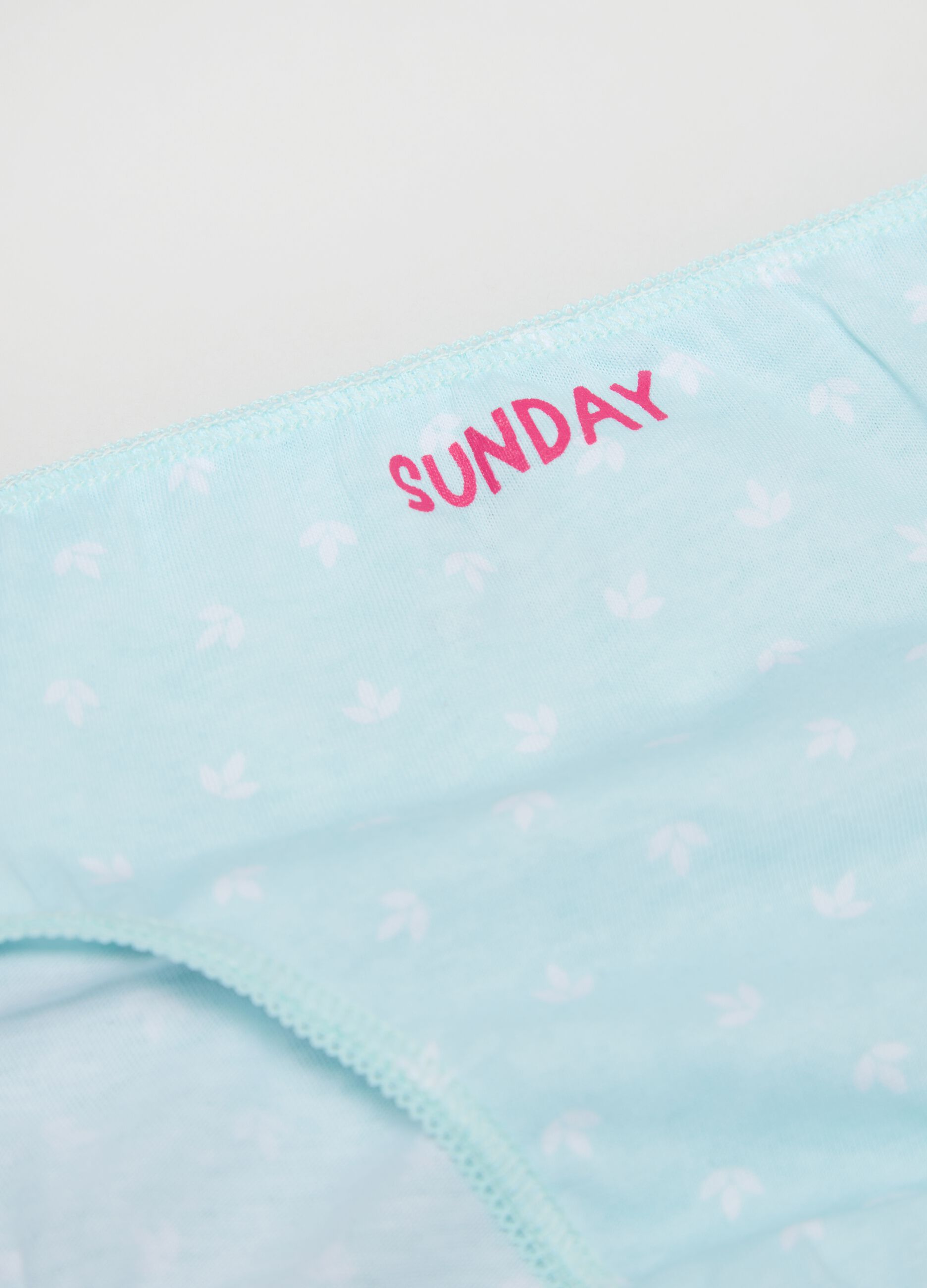 Multipack sette slip in cotone con stampa