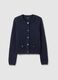 Blue Pure Cotton Regular Fit Cardigan with Buttons_4