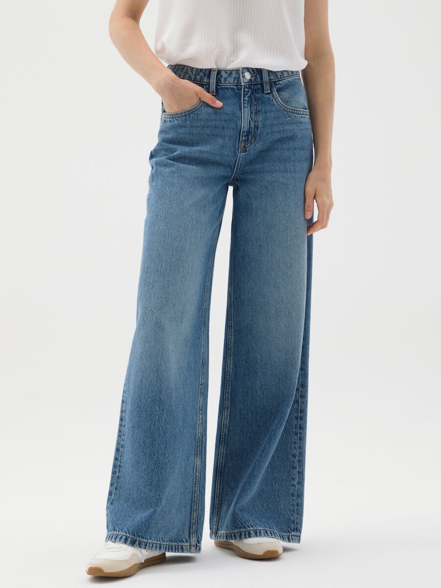 Wide Leg Denim Jeans_1