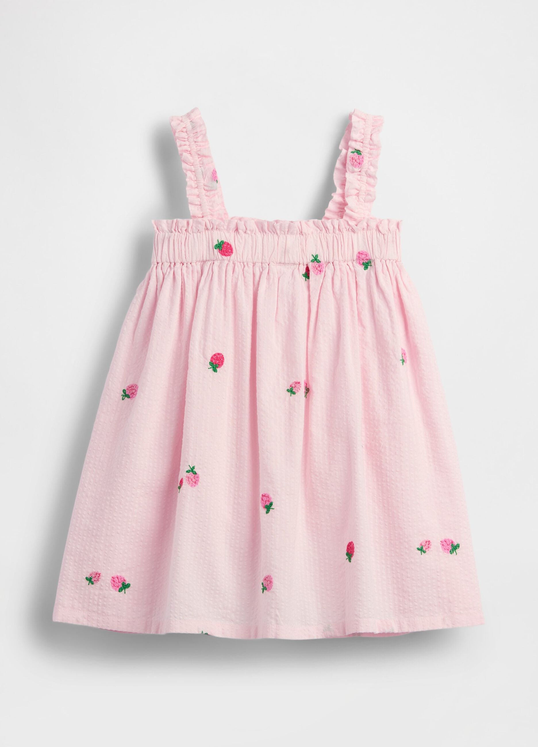Pure cotton dress with floral embroidery