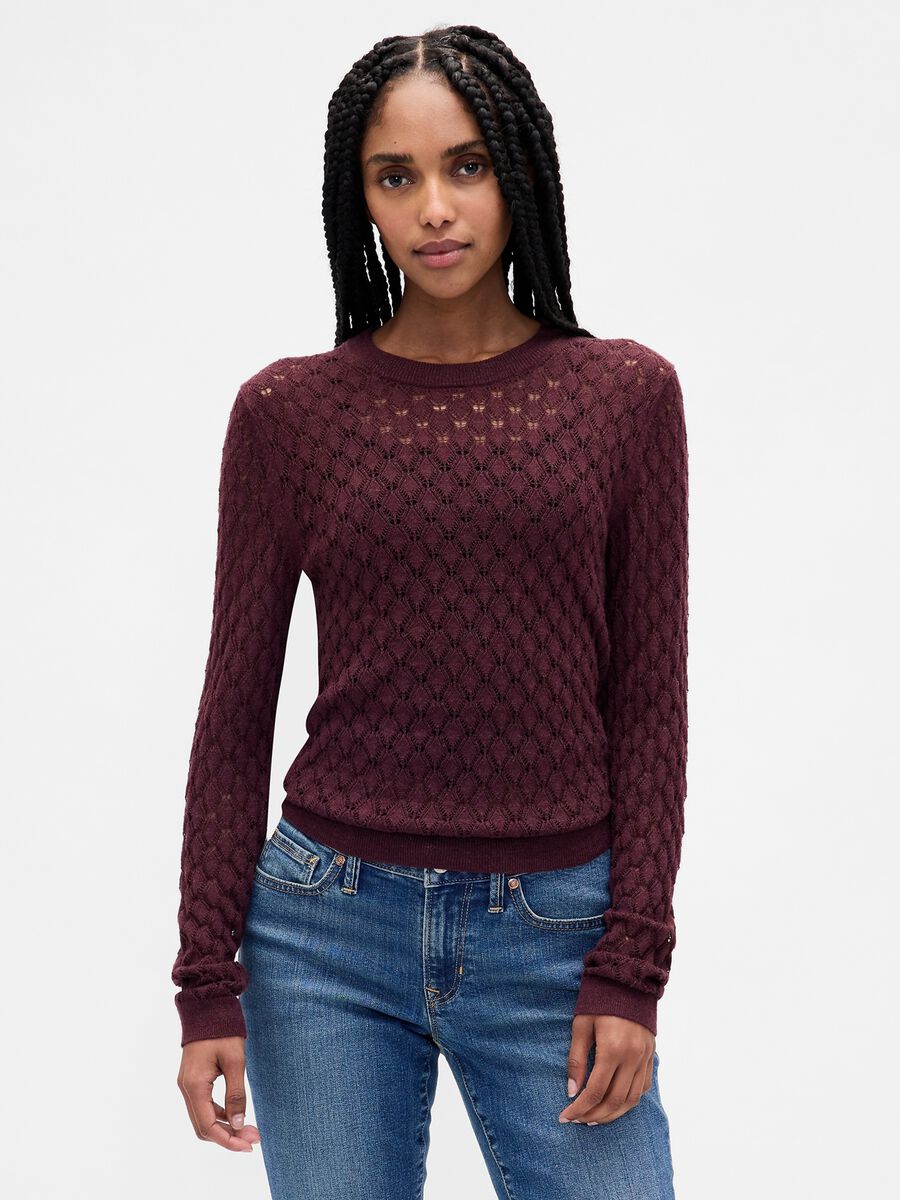Maglione viola traforato_0