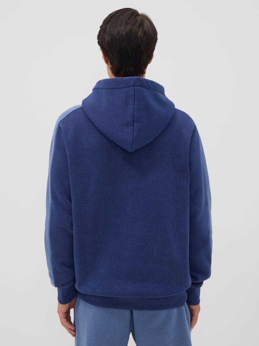Blue cotton-blend hoodie with logo_3