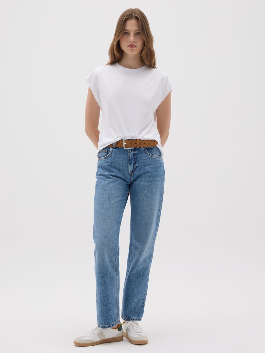 Women's white pure cotton T-shirt_1