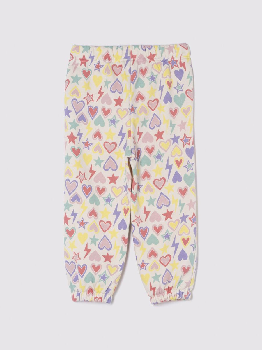 Multicoloured joggers with drawstring print and logo embroidery_1
