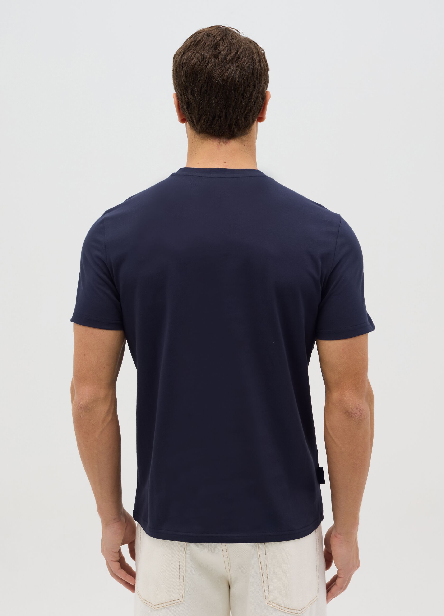Cotton T-shirt with Valle dei Templi coordinates print