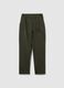 Green stretch cotton trousers regular fit_4