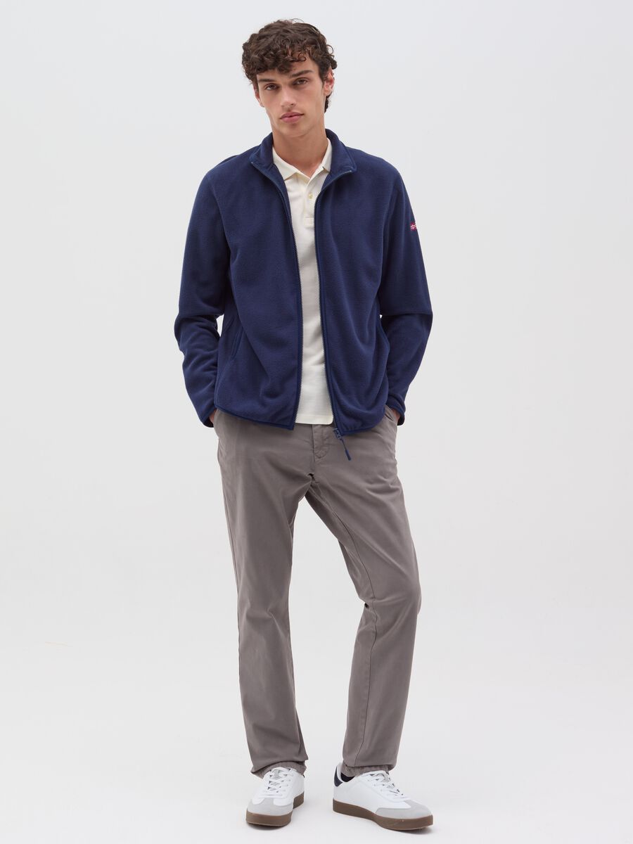 Full-zip sweatshirt in fleece with patch_1