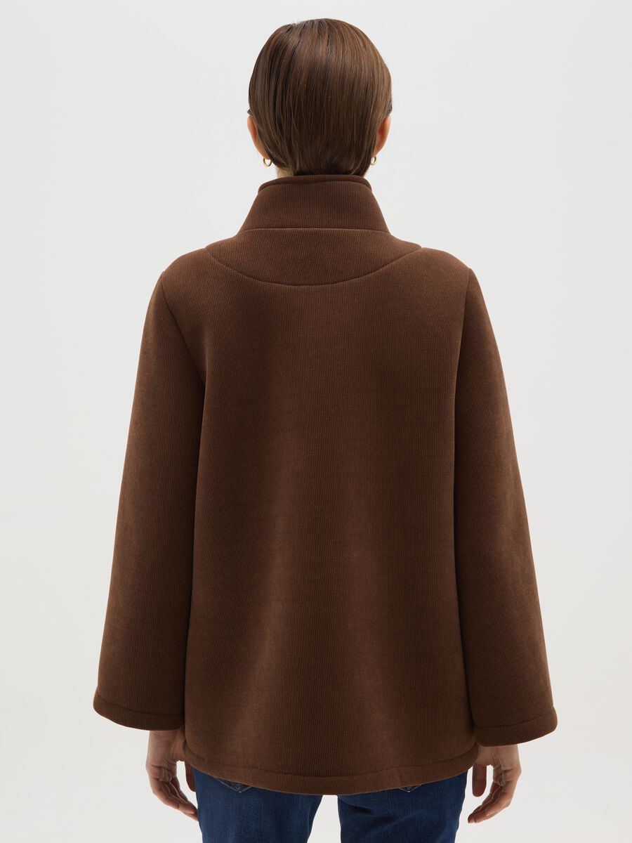 Regular fit brown coat with buttons_2