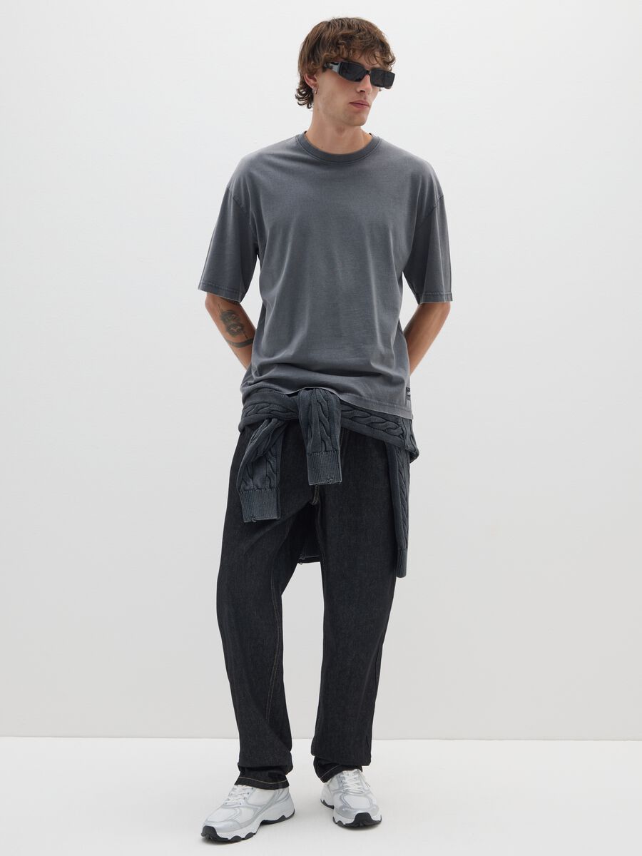 Grey pure cotton boxy fit T-shirt_1