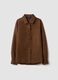 Camicia marrone regular fit con colletto classico_0