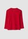 T-shirt rossa in puro cotone organico con girocollo_1