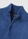 Blue high-neck regular fit jumper with short zip_5