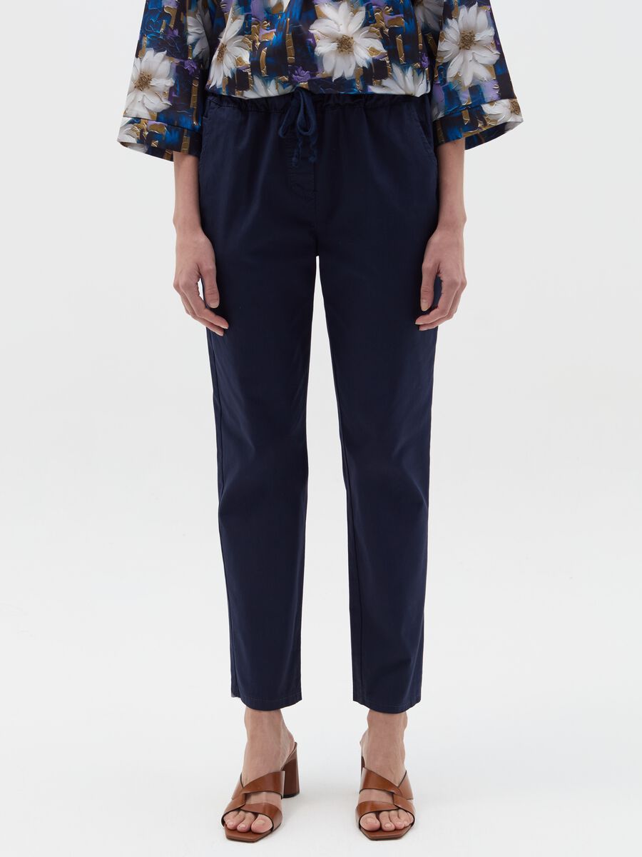 Stretch cotton jogger trousers_1