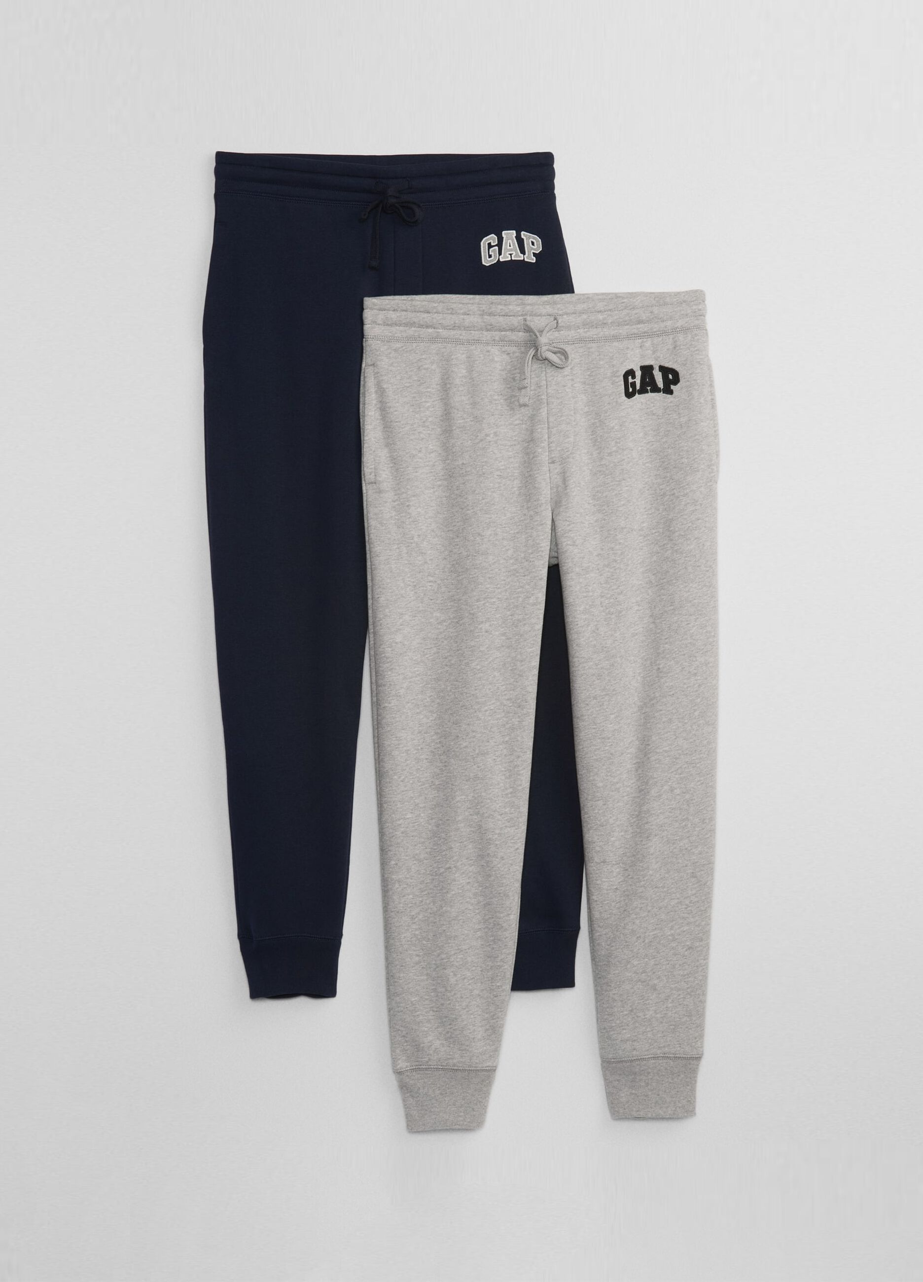 Two-pack plush joggers with embroidered logo
