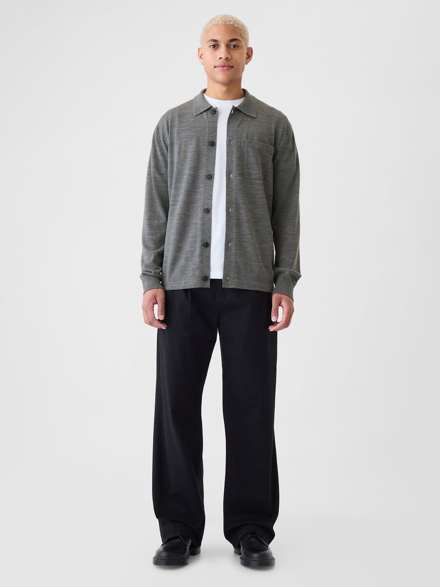 Cardigan top in merino wool_1