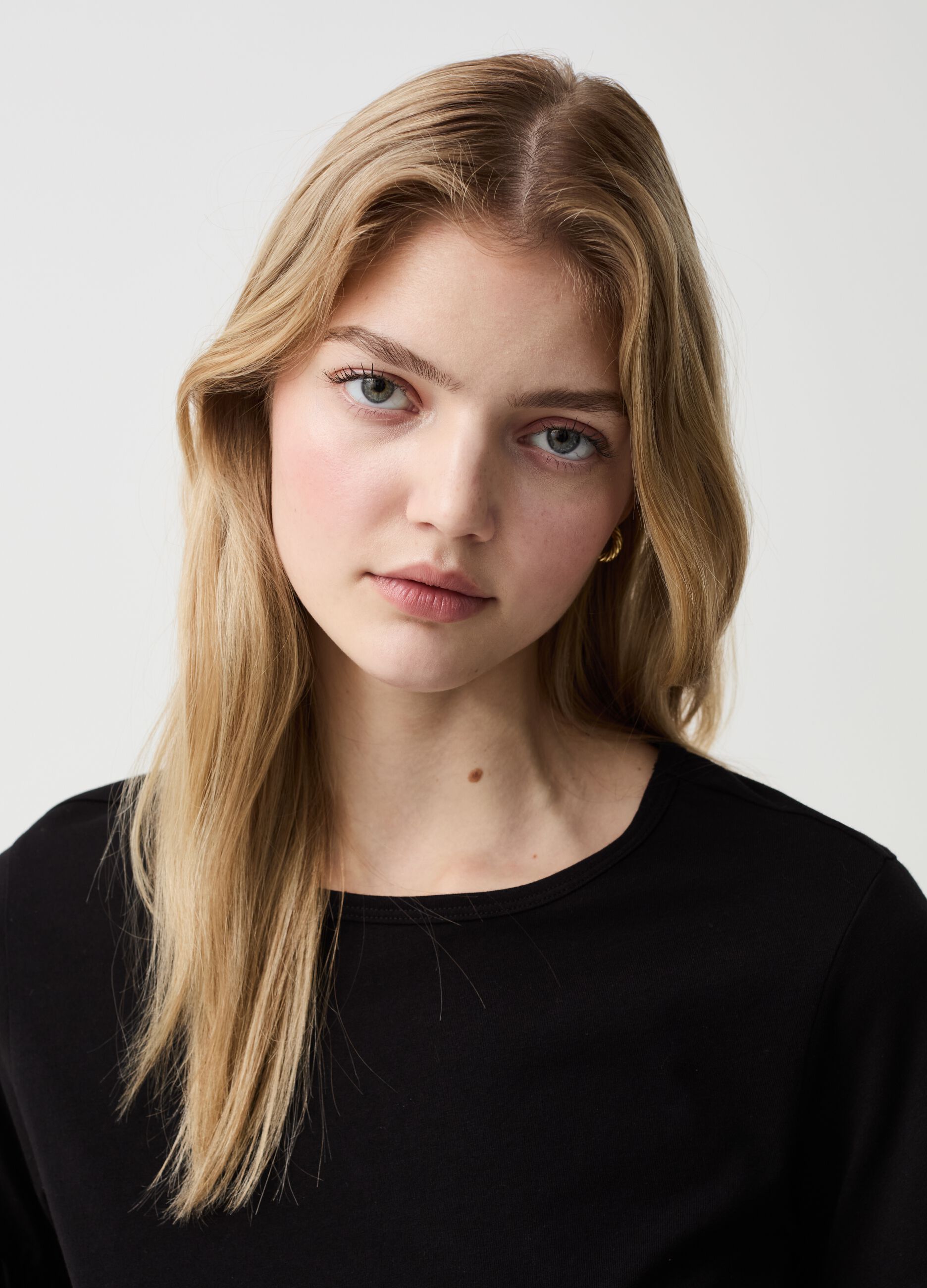 Cotton T-shirt with flounces